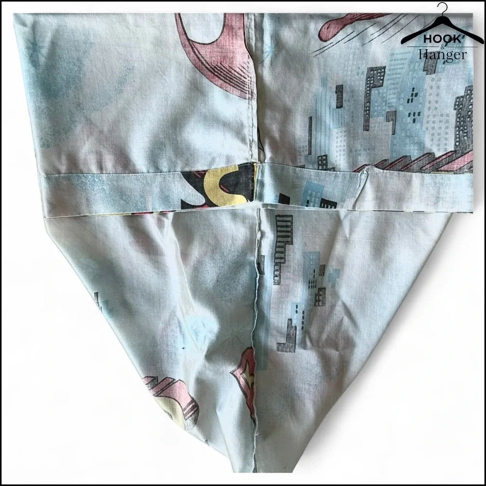 Vintage Superman Handmade Pillowcase Blue Red DC Comics 1978 PermaPrest USA Made